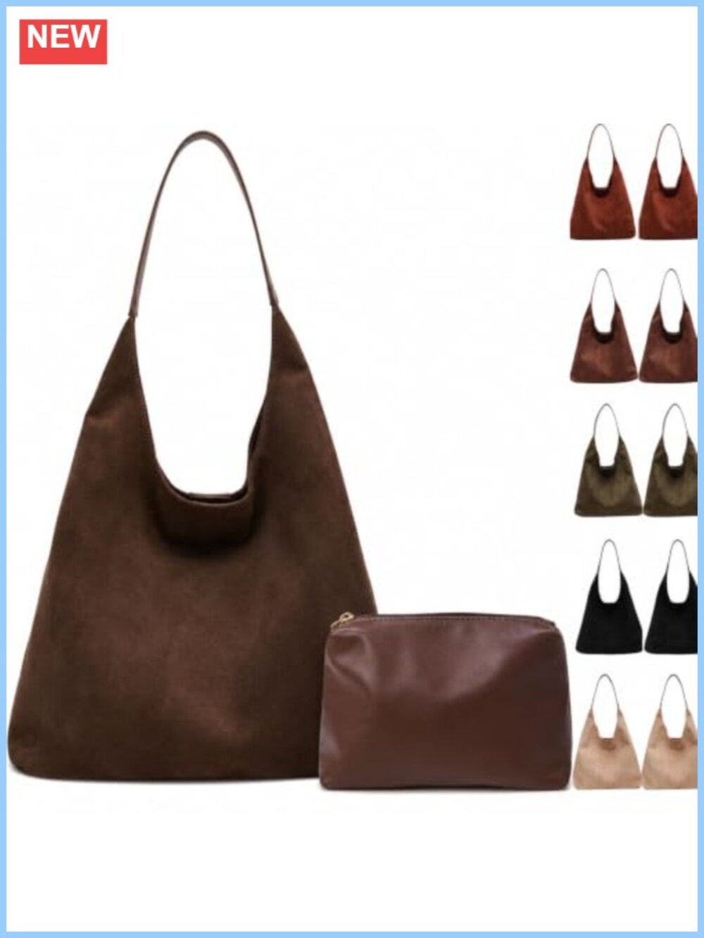 Faux Suede Tote Bag for Women Large Shoulder Handbag Purse